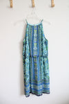 London Times Blue & Green Paisley Patterned Dress | 8