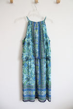 London Times Blue & Green Paisley Patterned Dress | 8