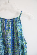 London Times Blue & Green Paisley Patterned Dress | 8
