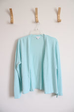 J.Jill Light Blue Linen Blend Open Cardigan | L
