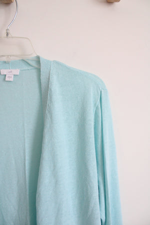 J.Jill Light Blue Linen Blend Open Cardigan | L