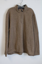 NEW Wrangler Brown Fleece 1/4 Zip Pullover | XL