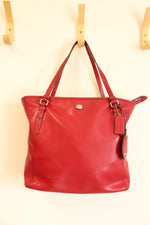 Coach Peyton Saffiano Leather Zip Tote Bag Purse