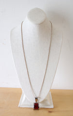 Red Turquoise Sterling Silver Pendant Necklace