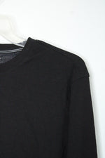 DKNY Black Long Sleeve Lightly Ribbed Crewneck T-Shirt | M