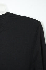 DKNY Black Long Sleeve Lightly Ribbed Crewneck T-Shirt | M