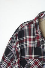 Wrangler Red Plaid Fleece Lined Flannel Snap Front Shirt Jacket | XL