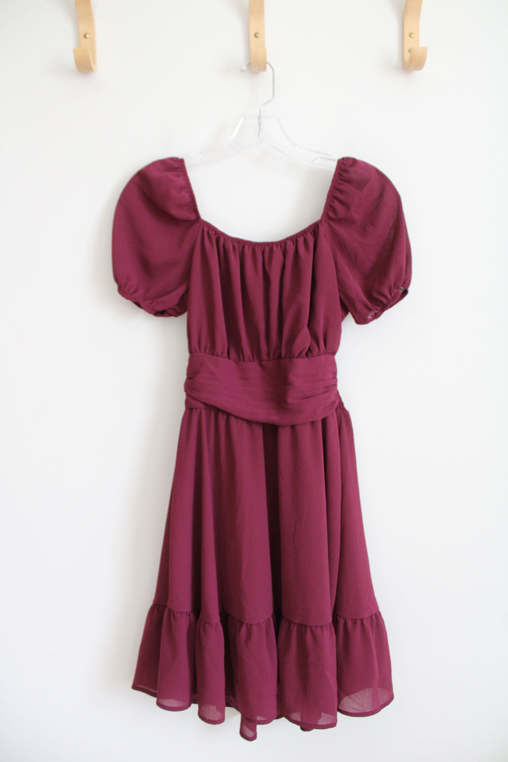 Exlura Burgundy Tied Back Dress | XS