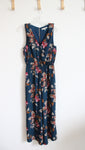 June & Hudson Blue Floral Flowy Jumpsuit | 1