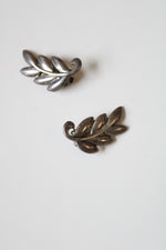 Danecraft Sterling Silver Leaf Clip On Earrings