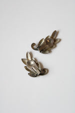 Danecraft Sterling Silver Leaf Clip On Earrings