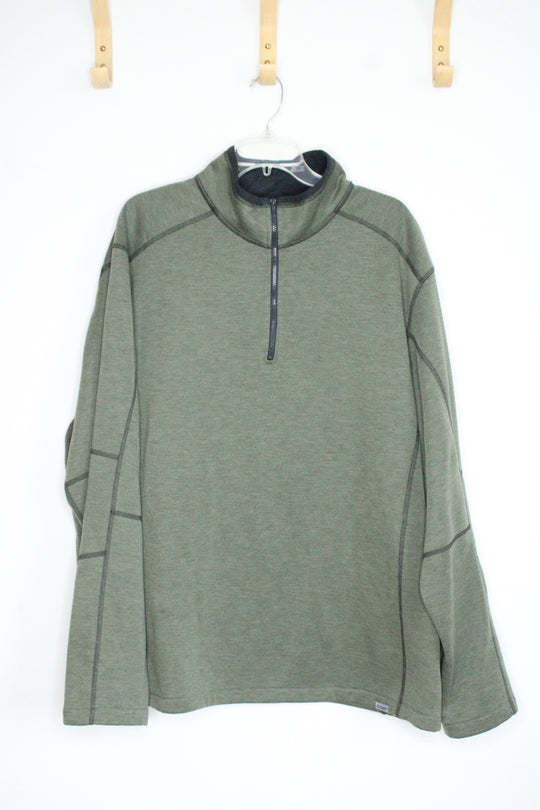 CQR Olive Green Quarter Zip Fleece Pullover | 3XL