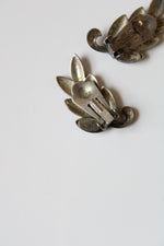 Danecraft Sterling Silver Leaf Clip On Earrings