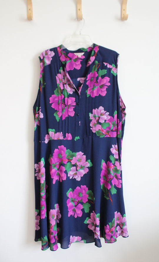 Nanette Lepore Blue Purple Floral Dress | 24W