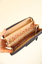 Kate Spade Neda Navy Blue Leather Zip Wallet