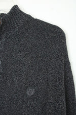 Chaps Suede Elbow Patches Gray Mock Neck Sweater | XL