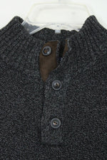 Chaps Suede Elbow Patches Gray Mock Neck Sweater | XL
