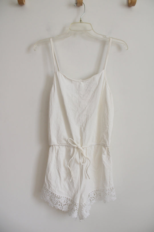 NEW Le Rose White Lace Romper | XS