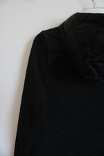Time & Tru Black Quilted Zip Down Hoodie | S