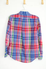 Chaps Vibrant Madras Plaid Long Sleeve Button Down Shirt | S