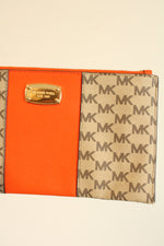 Michael Kors Orange Center Stripe Clutch Wristlet