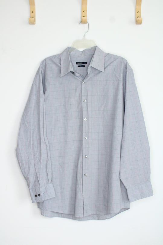 Van Heusen Studio Slim Fit Black Red White Checked Button Down Shirt | 16-16 1/2