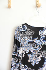 White House Black Market Blue & White Patterned Dress | M