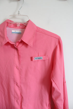 Columbia Pink Snap Buttoned Long Sleeved Top | S