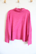 SO Bright Pink Knit Mock Neck Sweater | XL