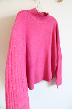 SO Bright Pink Knit Mock Neck Sweater | XL