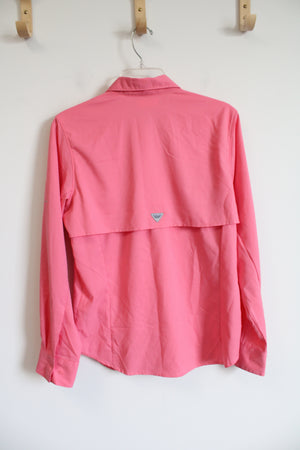 Columbia Pink Snap Buttoned Long Sleeved Top | S