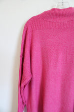 SO Bright Pink Knit Mock Neck Sweater | XL