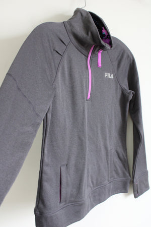 Fila Sport Gray Purple 1/4 Zip Pullover | Youth L (14)