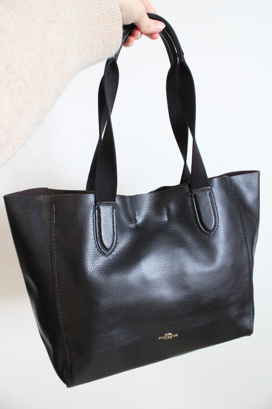 Coach Large Derby Black Leather Tote Bag