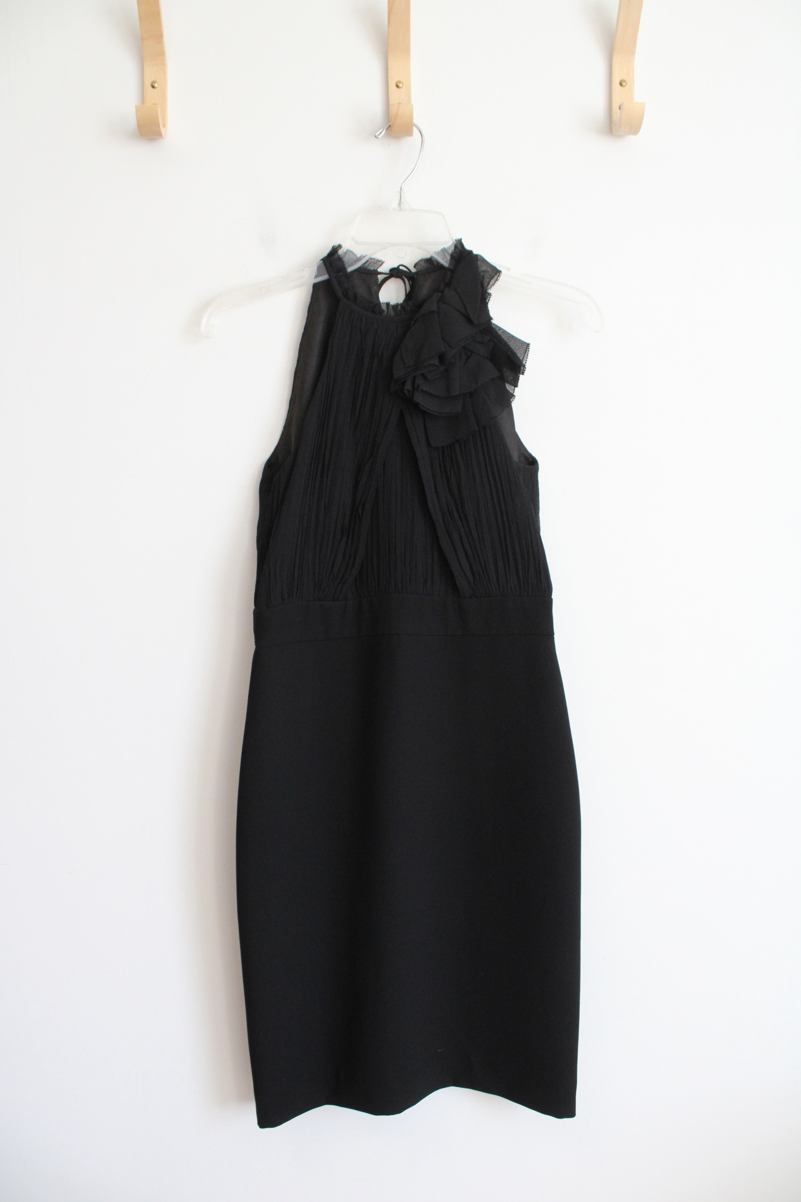 Ann Taylor Black Flower Halter Neck Black Sheath Dress | 0 Jubilee Thrift Ann Taylor Black Flower Halter Neck Black Sheath Dress | 0 Jubilee Thrift
