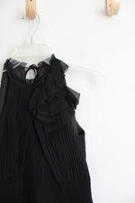 Ann Taylor Black Flower Halter Neck Black Sheath Dress | 0