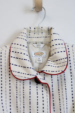 Talbots Cream Navy Blue Red Piped Jacket | 10