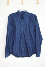 Giovanni Testi Blue Patterned Button Down Shirt | L