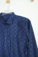 Giovanni Testi Blue Patterned Button Down Shirt | L