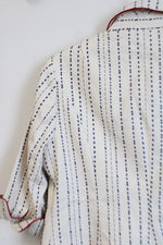 Talbots Cream Navy Blue Red Piped Jacket | 10