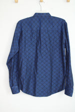 Giovanni Testi Blue Patterned Button Down Shirt | L