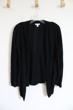 Croft & Barrow Black Knit Crocheted Cardigan | XL