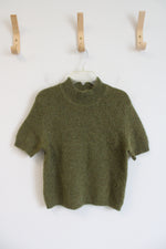 The Limited Green Mock Neck Wool Blend Top | S