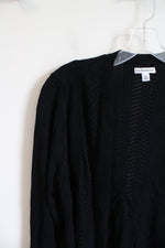 Croft & Barrow Black Knit Crocheted Cardigan | XL