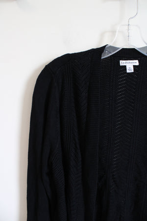 Croft & Barrow Black Knit Crocheted Cardigan | XL