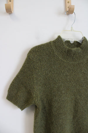 The Limited Green Mock Neck Wool Blend Top | S