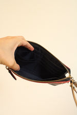 Coach Navy Blue Poppy Red Leather Wristlet Wallet