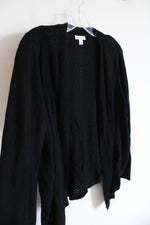 Croft & Barrow Black Knit Crocheted Cardigan | XL