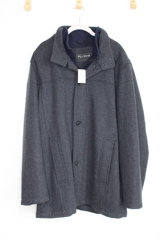 NEW Jos. A. Bank Gray and Blue Car Coat | XL