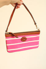 Dooney & Bourke Pink Stripe Nylon Wristlet